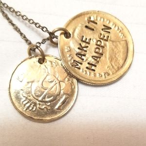 Alisa Michelle Gold Coin FIND A WAY MAKE IT HAPPEN Necklace